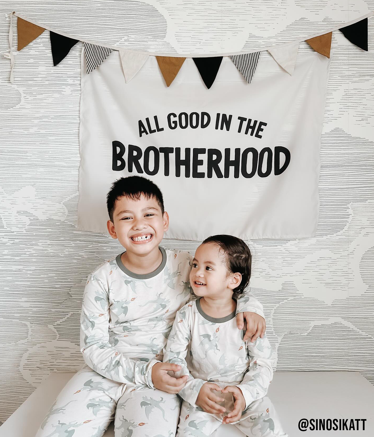 All Good In The Brotherhood Banner | Kids Decor Wall Hanging