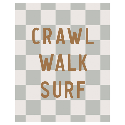 Crawl Walk Surf Banner | Kids Boho Beach Nursery Decor