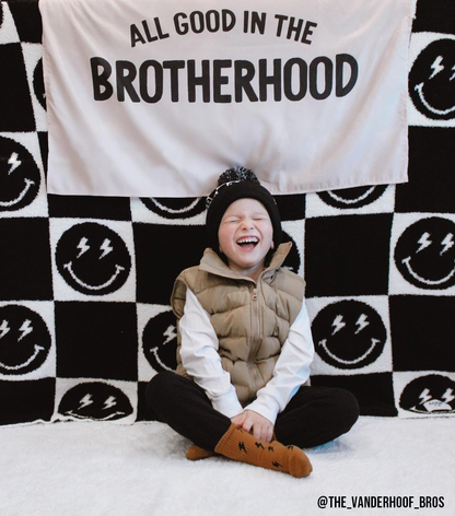 All Good In The Brotherhood Banner | Kids Decor Wall Hanging