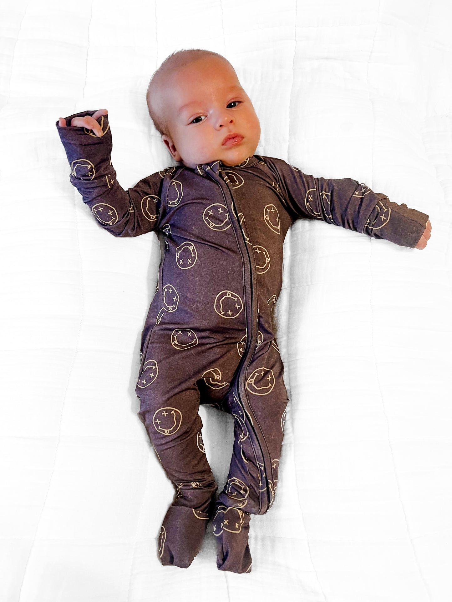 Distressed Smiley | Bamboo Romper