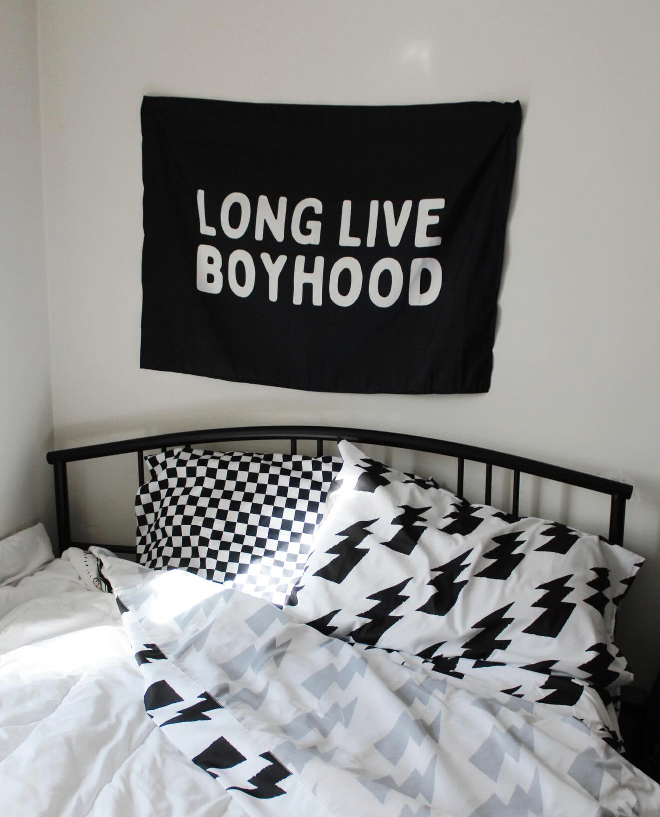 Long Live Boyhood Banner | Boys Room Fabric Wall Sign