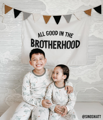 All Good In The Brotherhood Banner | Kids Decor Wall Hanging